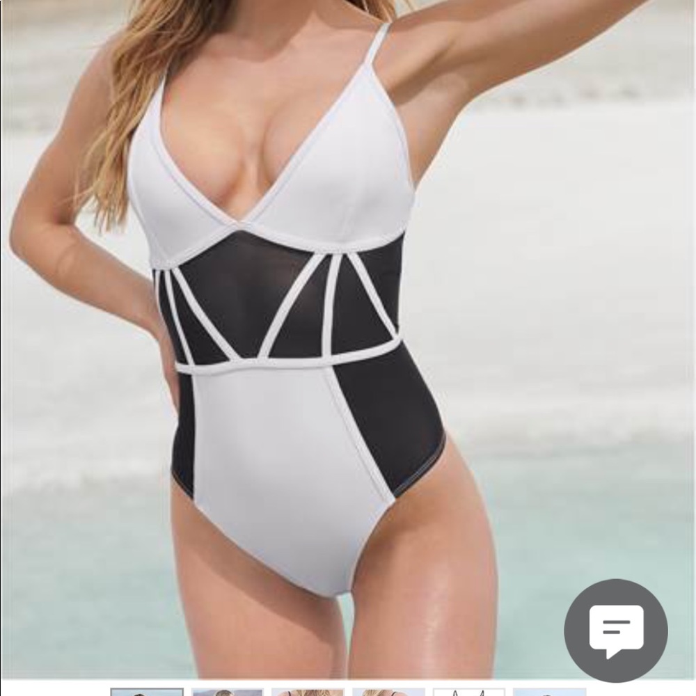 White one piece caged Sports Illustrated Swim Suit size M